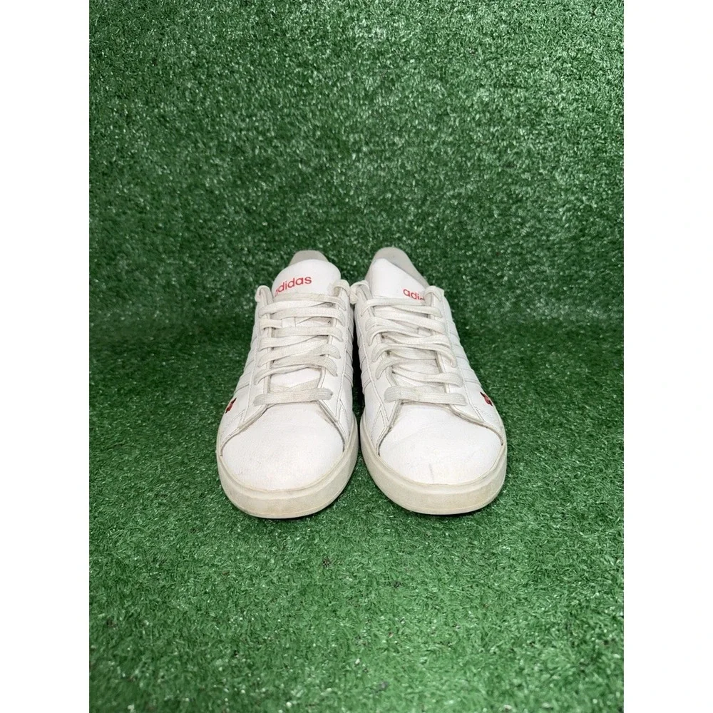 Adidas Womens Size 6.5 Grand Court 2.0 White Floral Flower Casual Shoes Sneakers